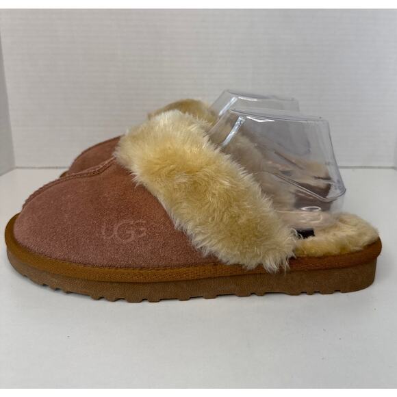 UGG Slip on slide Slippers fur lined and shearling cuff size 9 - Picture 5 of 11